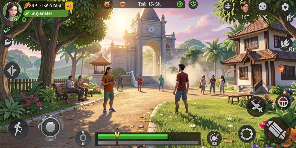 Tangkapan layar 55RP menunjukkan gameplay yang santai dan interaktif.