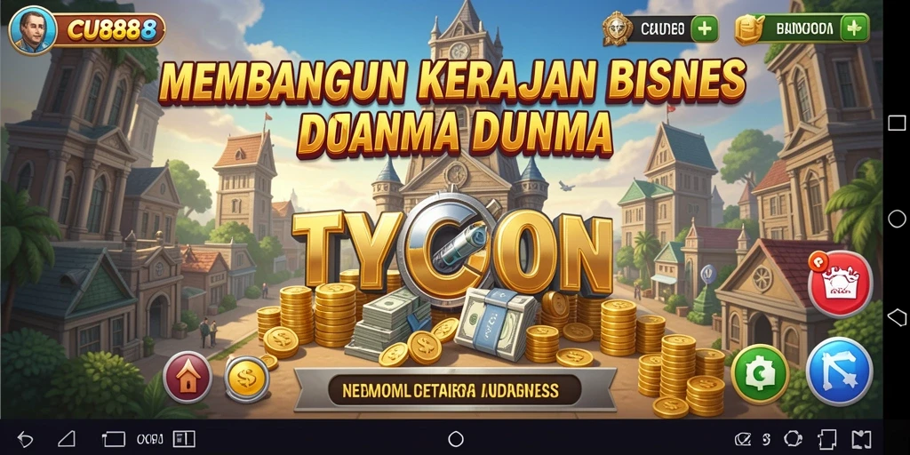 Screenshot CU888 menampilkan pemain membangun kerajaan bisnis Tycoon.
