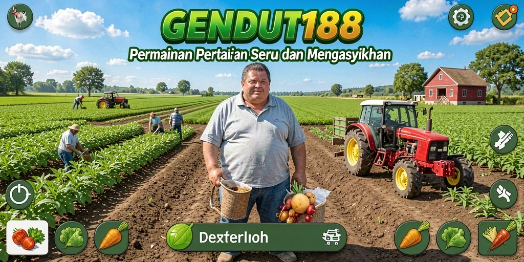 Screenshot gameplay GENDUT188 menunjukkan aktivitas pertanian yang seru dan interaktif.