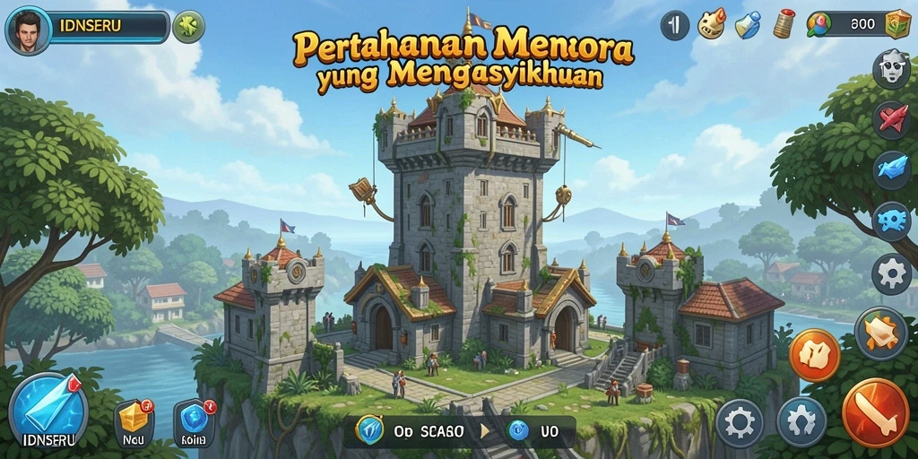 Tangkapan layar menampilkan pertempuran seru dalam game Tower Defense.