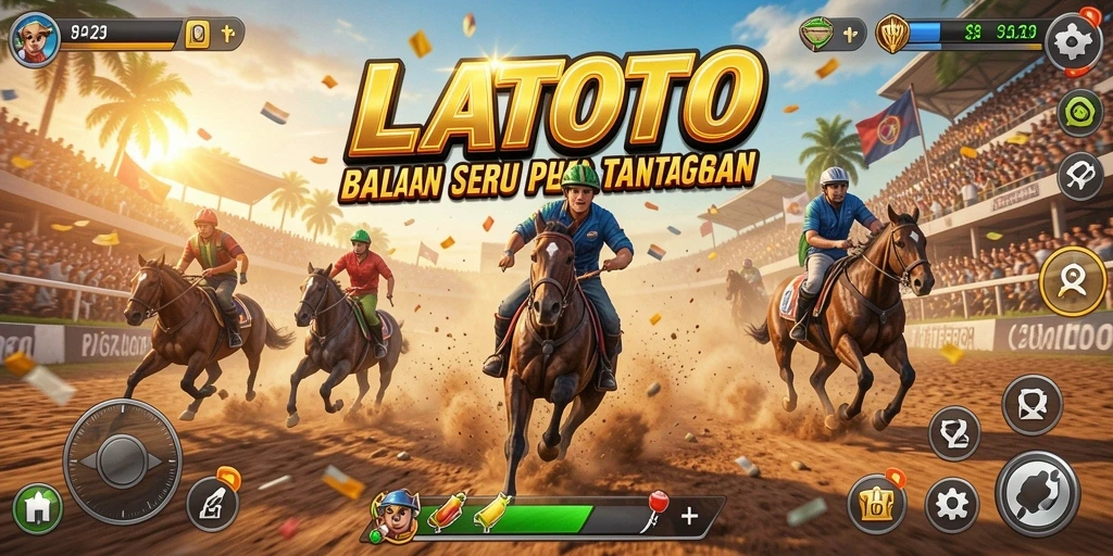 Tampilan gameplay LATOTO yang mendebarkan saat balapan.