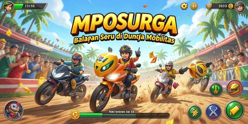 Gameplay seru saat balapan di trek <strong>MPOSURGA</strong> dengan grafis menawan.