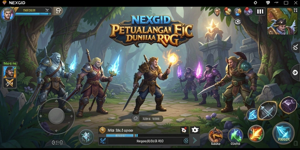 Tangkapan layar gameplay NEXGID yang menampilkan pertarungan seru di dunia RPG.