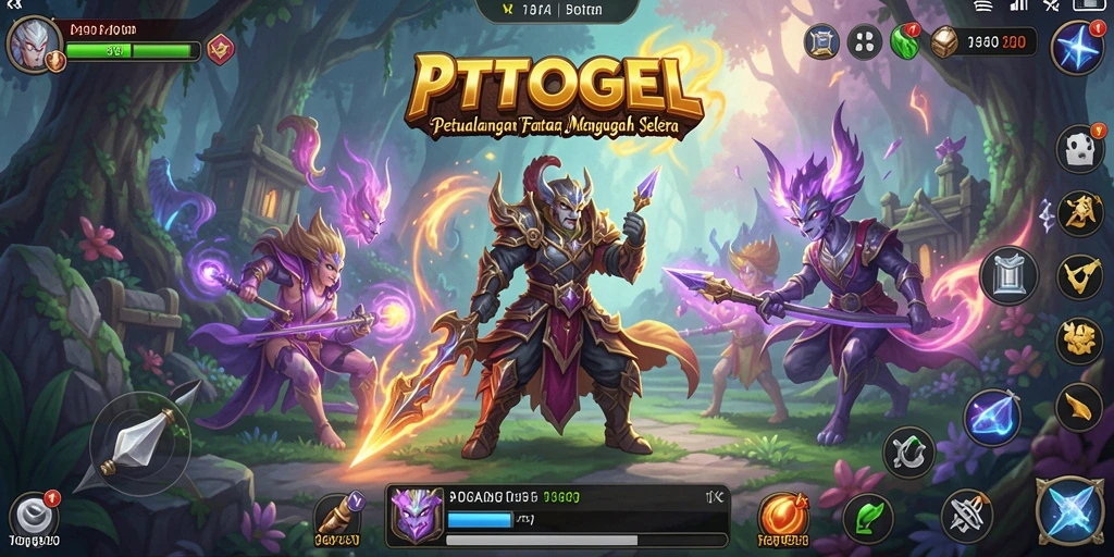 Screenshot gameplay PTTOGEL yang menampilkan aksi pertarungan RPG yang seru.