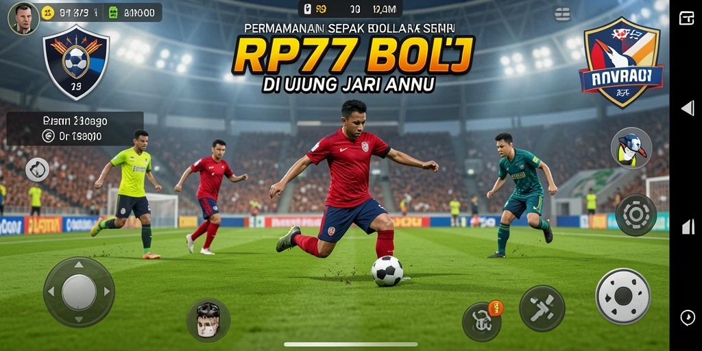 Gameplay mendebarkan dalam RP777 dengan aksi sepak bola intens.