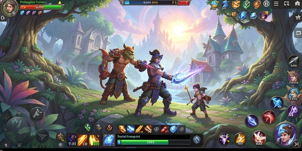Tangkapan layar dari gameplay mendebarkan SL999 yang menunjukkan pertempuran ARPG.