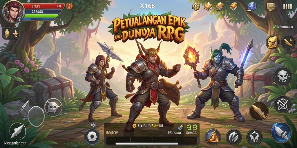 Tampilan gameplay X168 yang menakjubkan dan mendalam.